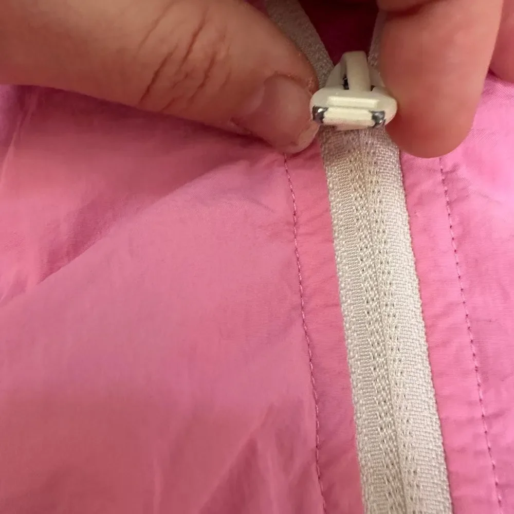Zara toddler girl pink windbreaker hooded rain jacket zipper up size 18-24 month